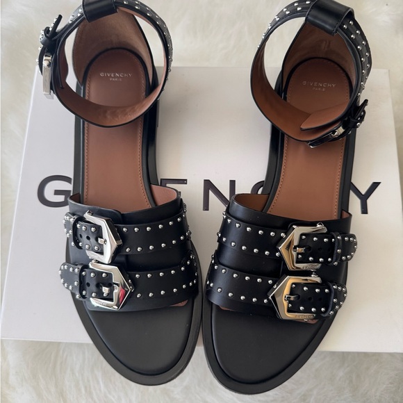 Givenchy Shoes - Givenchy Black Sandals with Silver Studs